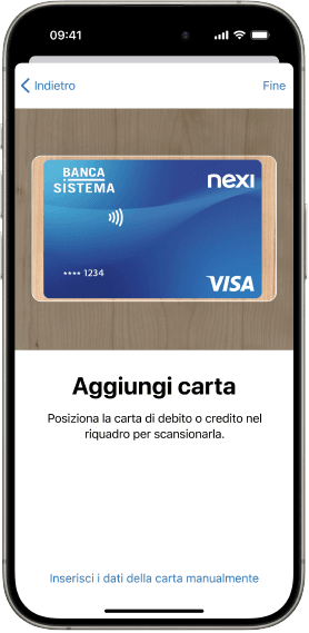 Configurazione di Apple Pay su iPhone e Apple Watch